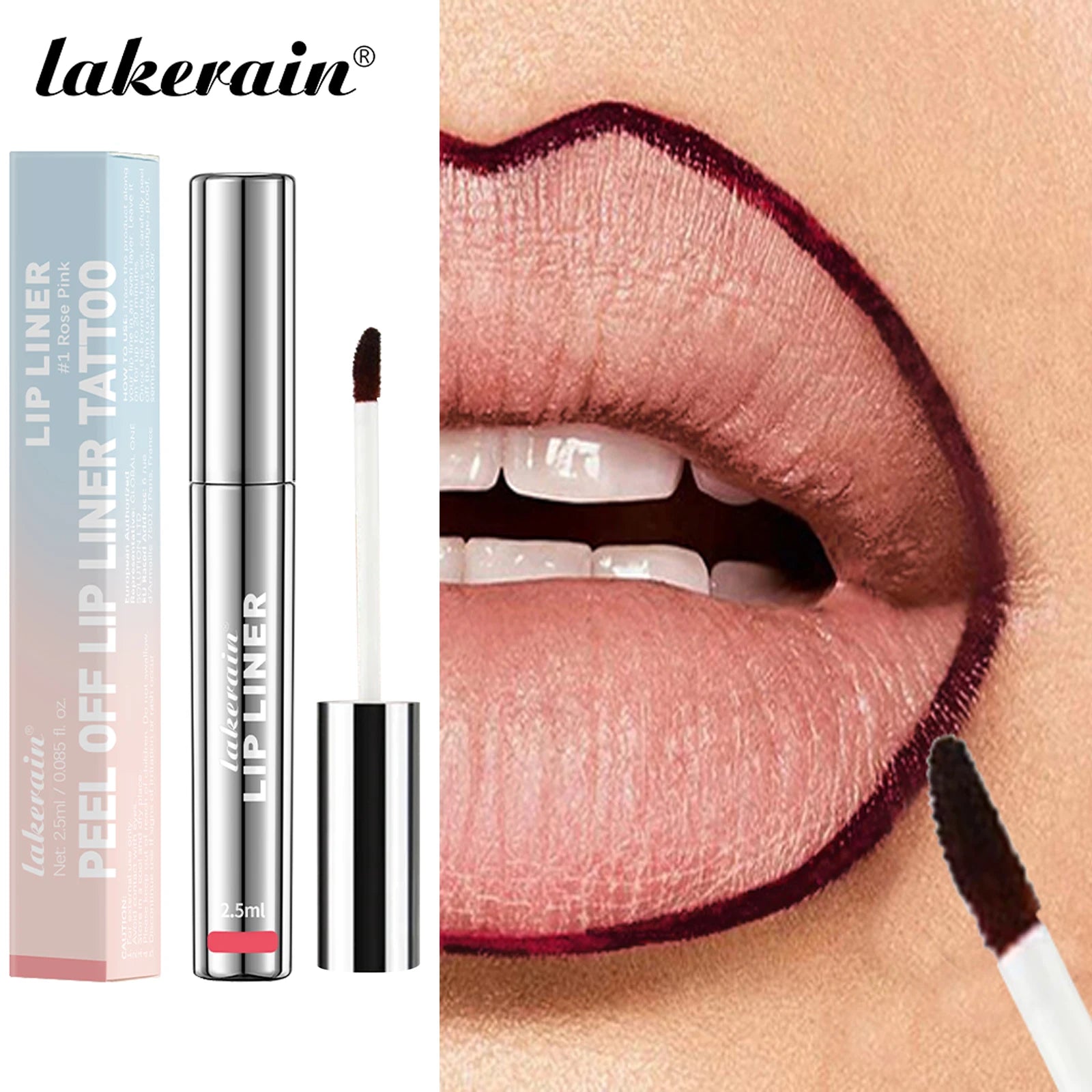 4PCS Lip Liner Tattoo · Matte Peel Off · Long-Lasting Lip Stain · Waterproof & Transfer-Proof