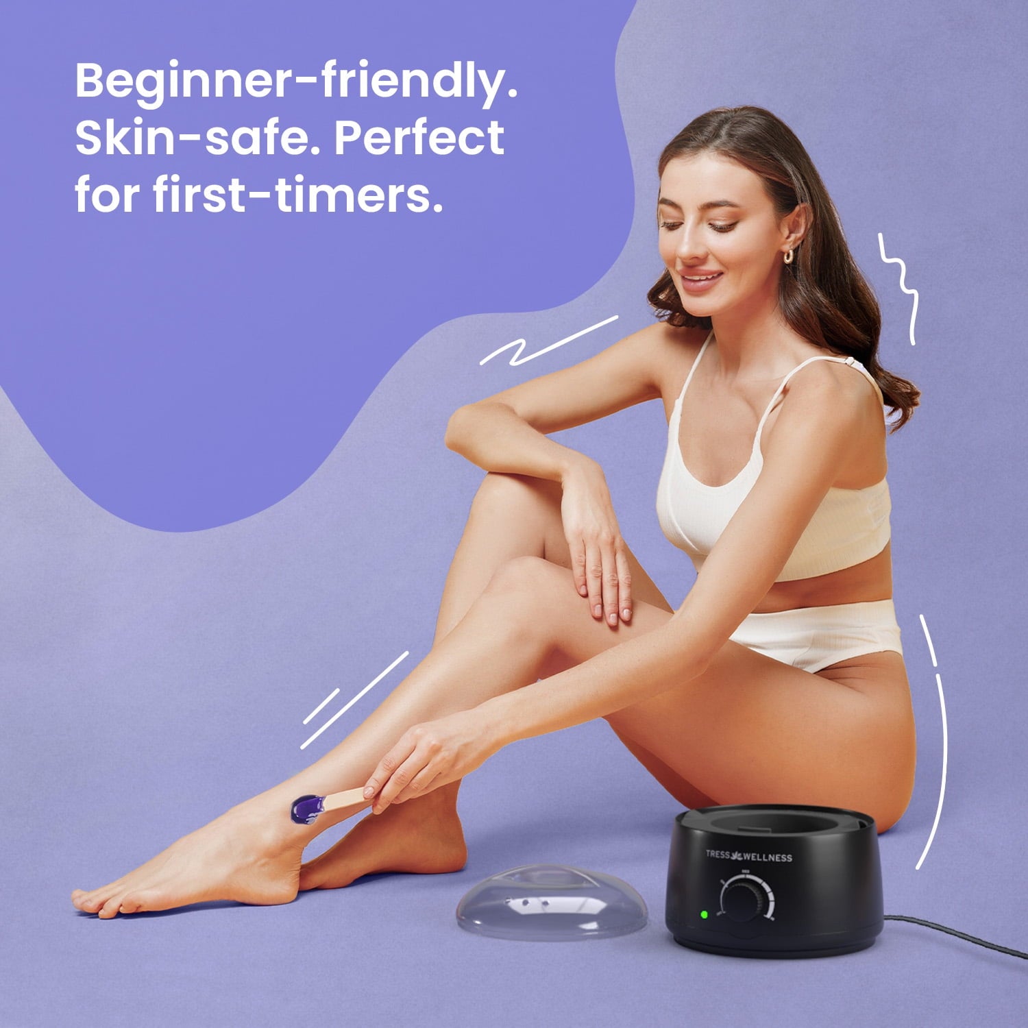 Black Waxing Kit At-Home Hair Removal with Silicone Bowl Salon-Quality Hard Wax for Men & Women