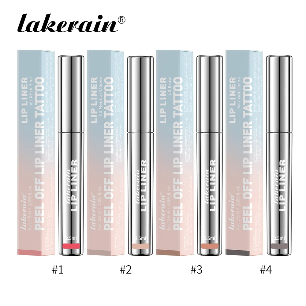 4PCS Lip Liner Tattoo · Matte Peel Off · Long-Lasting Lip Stain · Waterproof & Transfer-Proof