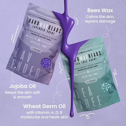 Black Waxing Kit At-Home Hair Removal with Silicone Bowl Salon-Quality Hard Wax for Men & Women