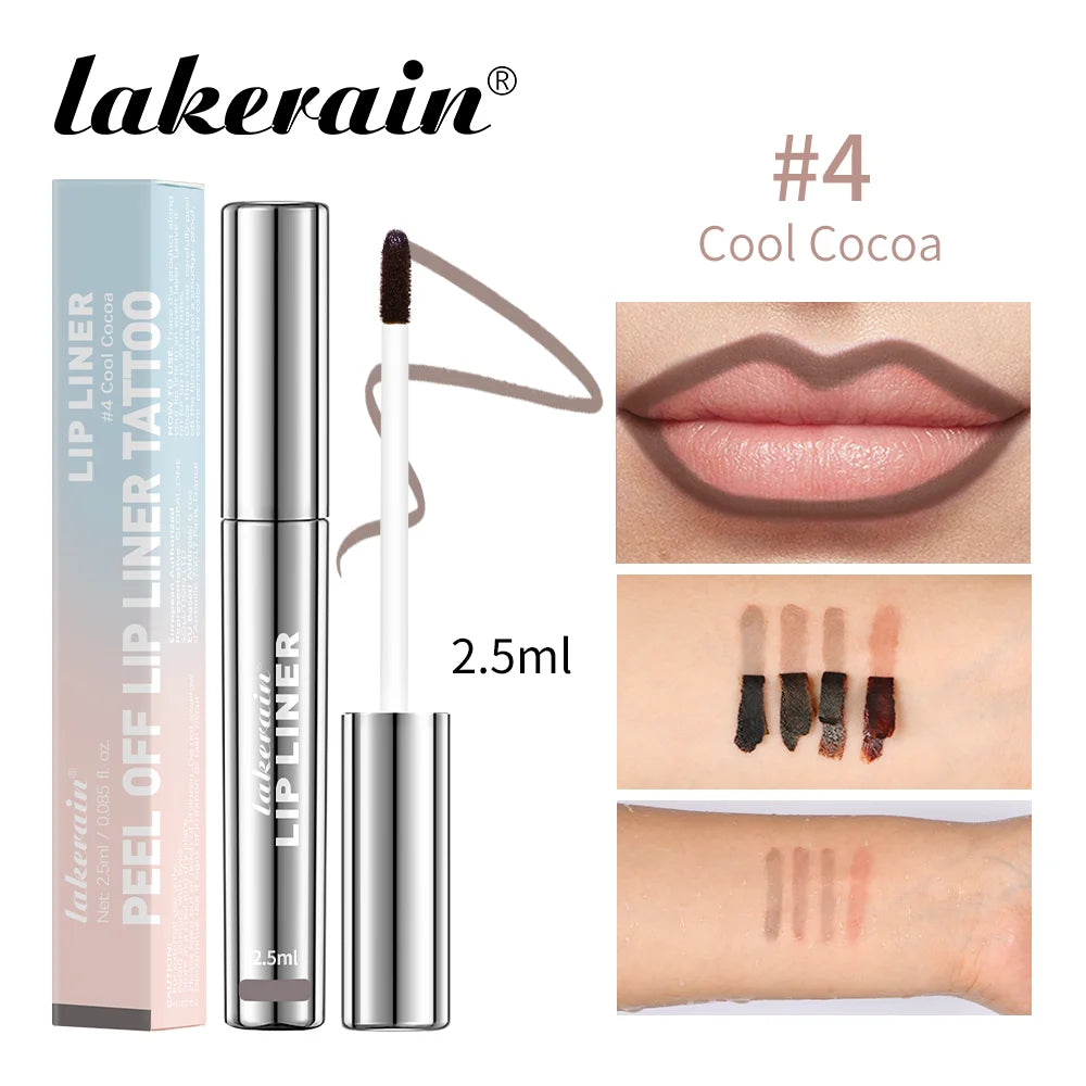 4PCS Lip Liner Tattoo · Matte Peel Off · Long-Lasting Lip Stain · Waterproof & Transfer-Proof