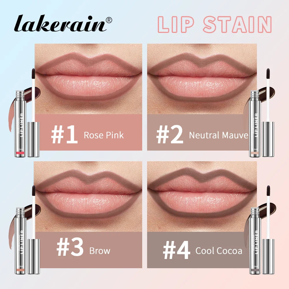 4PCS Lip Liner Tattoo · Matte Peel Off · Long-Lasting Lip Stain · Waterproof & Transfer-Proof